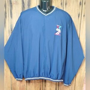 Nutmeg Vintage Mark Martin #6 NASCAR Racing Jacket Sz L Navy Pullover V-neck